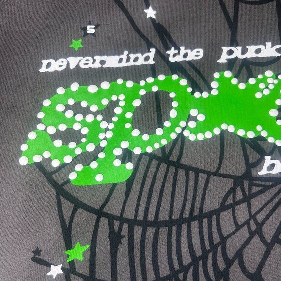 Spider Hoodie P*NK V2 Grey / Green Size Medium - Picture 3 of 8